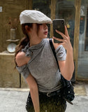 Jeanne Scarf Off Shoulder Tee