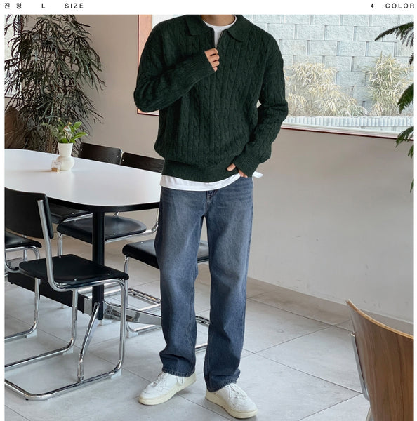 【MODERNIF】Rover Semi-Wide Denim Pants modernif (モダンイフ) - ローバーセミワイドデニムパンツ
