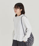 [BAONHAUS] Remuse Cotton Round Frill Long Sleeve Tee