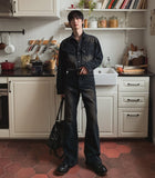 Fracture Bootcut Brushed Denim Pants