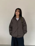 [Unisex] Kudalon Check Over Hood Windbreaker