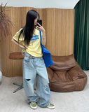 Decken Damaged Wide Denim Pants