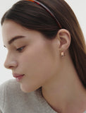Ice Block Silver One-Touch Earrings M