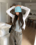 Minute Dot U-Neck Long Sleeve Cardigan
