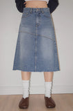 CROSS LINE MIDI DENIM SK