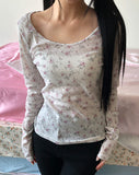 Kitten Flower Long Sleeve T-shirt