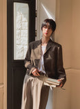 Lens Button Crop Blazer