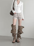 Renkit Hook Corset Collar Shirt