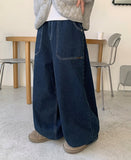 [OOTJ] Tonenki Brushed Stitch Denim Balloon Wide Pants