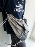 Silver Glossy String Backpack