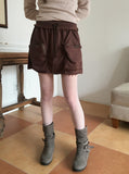 Zenda Cargo Zipper Pocket Banding Pile Mini Skirt