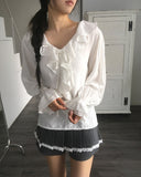 Ponto Dot Frill Blouse