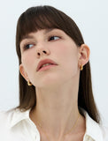 Champagne Moon Silver Gout Glint Earrings S
