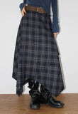 [BELT SET] FLOW PLAID CHECK SKIRT