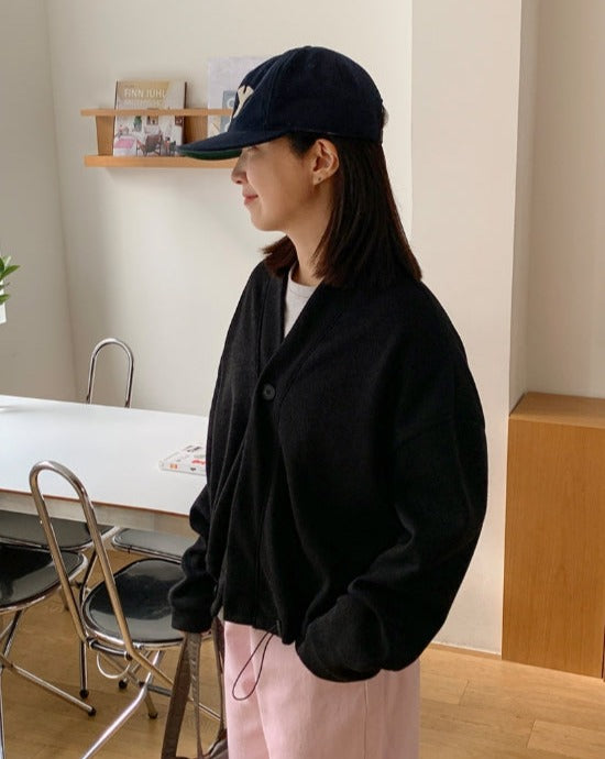 【BAON】[unisex] Nebeon String Over Knit Cardigan BAON (バオン) - [男女兼用]ネボンストリングオーバーニット