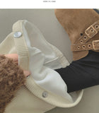 Bonding Brushed Corduroy Hem Snap Wide Balloon Banding Pants