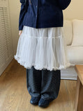 Lornin Tiered Tulle Banding Midi Skirt