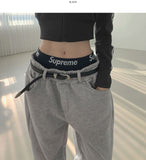 Leather Matte Silver Buckle Belt