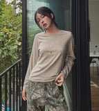 [U-BASIC] Silket Round Cotton Long Sleeve