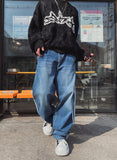 Tres line wide balloon denim