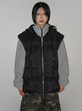 KNIT HOOD PADDING VEST