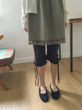 Liline Ribbon Shirring Capri Leggings Pants
