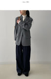 [wool20%] Stripe loose-fit single blazer