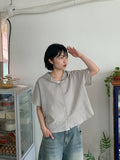 Meters Summer Check Hood Short Sleeve Shirt