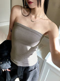 Forbin Layered Ribbed Knit Tank Top Tube Top