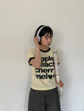 Kechu Printing Color Matching Ringer Short Sleeve T