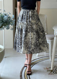 Lora Toile Pattern Flare Banding Skirt