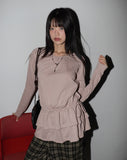 Rippon Frill Tiered Strap Round Long Sleeve T-Shirt