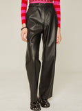 Flow Line Leather Pants Woman