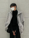 Boa fleece hooded zip-up