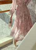 Fate printed chiffon shirring tie one pice