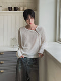 [PLAN MADE] Loop Lace-up Boat Neck Knit
