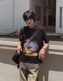 Perm Printing Crop Short Sleeve T-shirt