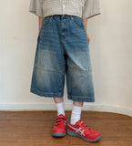 [unisex] Purfuri Washing Denim Bermuda Pants