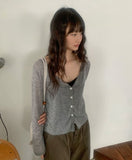 Barimi Lace Ribbed U-Neck Summer Cardigan