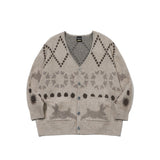 Bulky Brush Vintage Pattern Cardigan