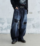 DESTROYED WASHING DENIM PANTS