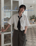[Plan/1+1] Print Basic Short Sleeve Shirt