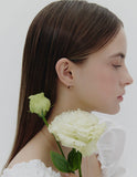 Champagne Full Moon Silver Grip One-Touch Earrings S