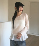 Harsh See-through Frill Strap Layered Blouse