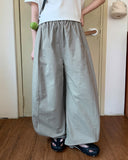 [unisex] Linmus Banding Linen Balloon Wide Pants