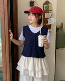 Enges Lace Summer Punching Knit Vest