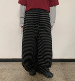 Tendren Stripe Banding Wide Pants