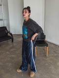 Glossy foil track pants