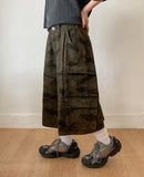 [unisex] Steel Camo Cargo Banding Bermuda Pants