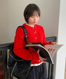 Roheki Basic Round Wool Knit Cardigan